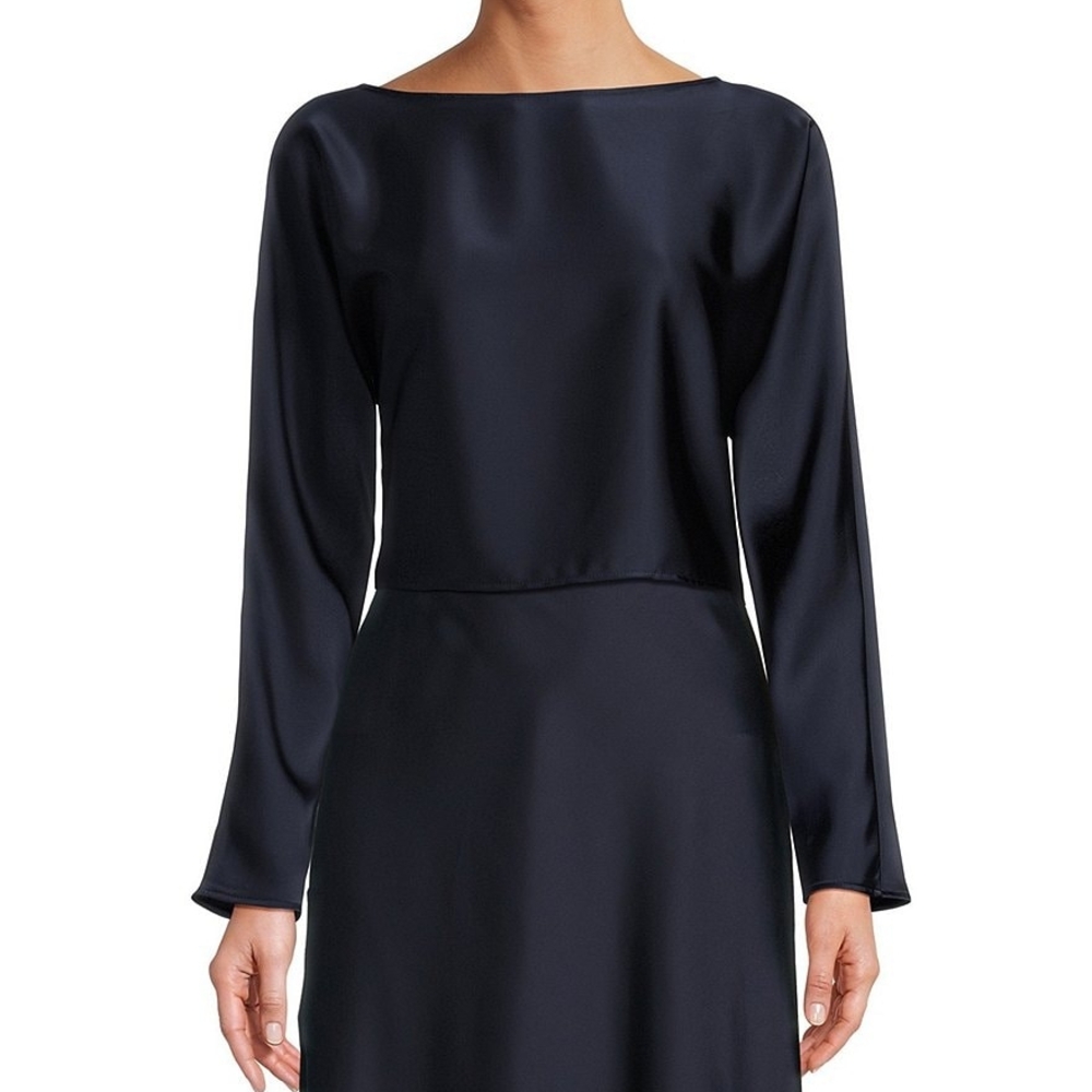 ANTONIO MELANI Black Pleated Sheath Midi Dress